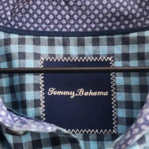 Tommy Bahama Shirt Mens 2XL Blue Check Button Up Long Sleeve Pima Cotton Casual - Picture 3 of 10